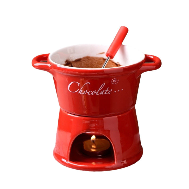 Keramik Schokoladen-Fondue Becher – Mini Schoko-Schmelzer für Zuhause (280 ml)